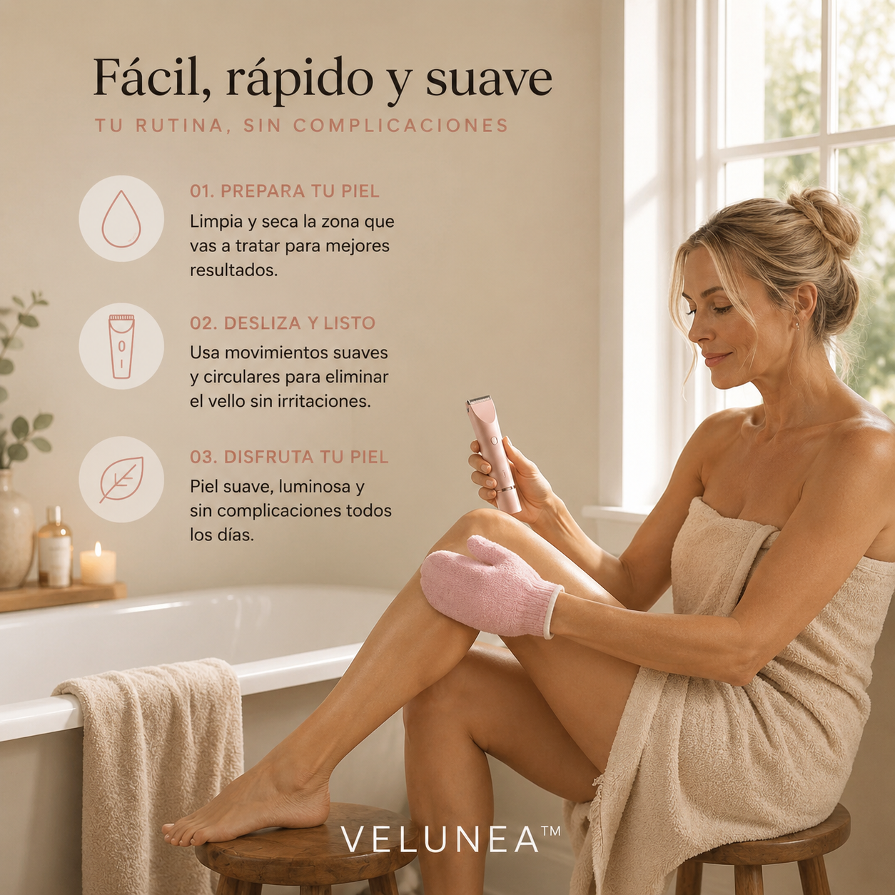 VELUNEA™ DEPILADORA ELÉCTRICA